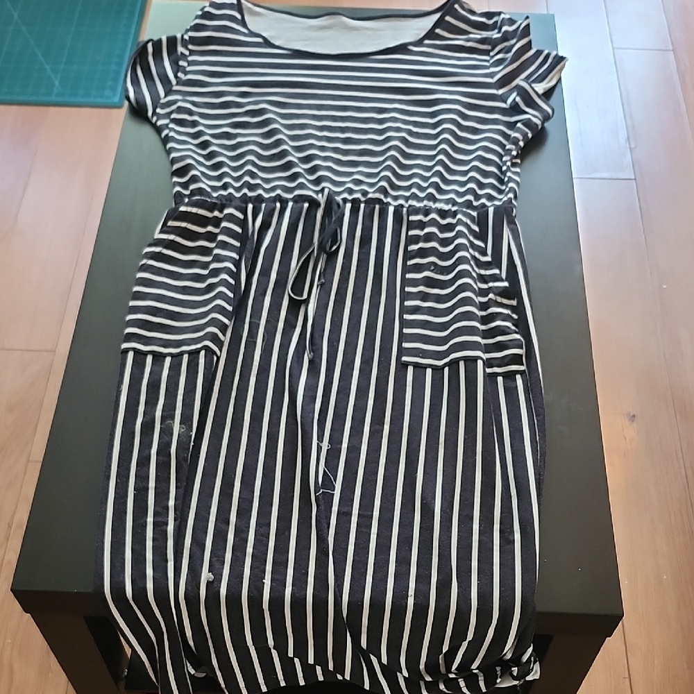 Black and White Striped Dress